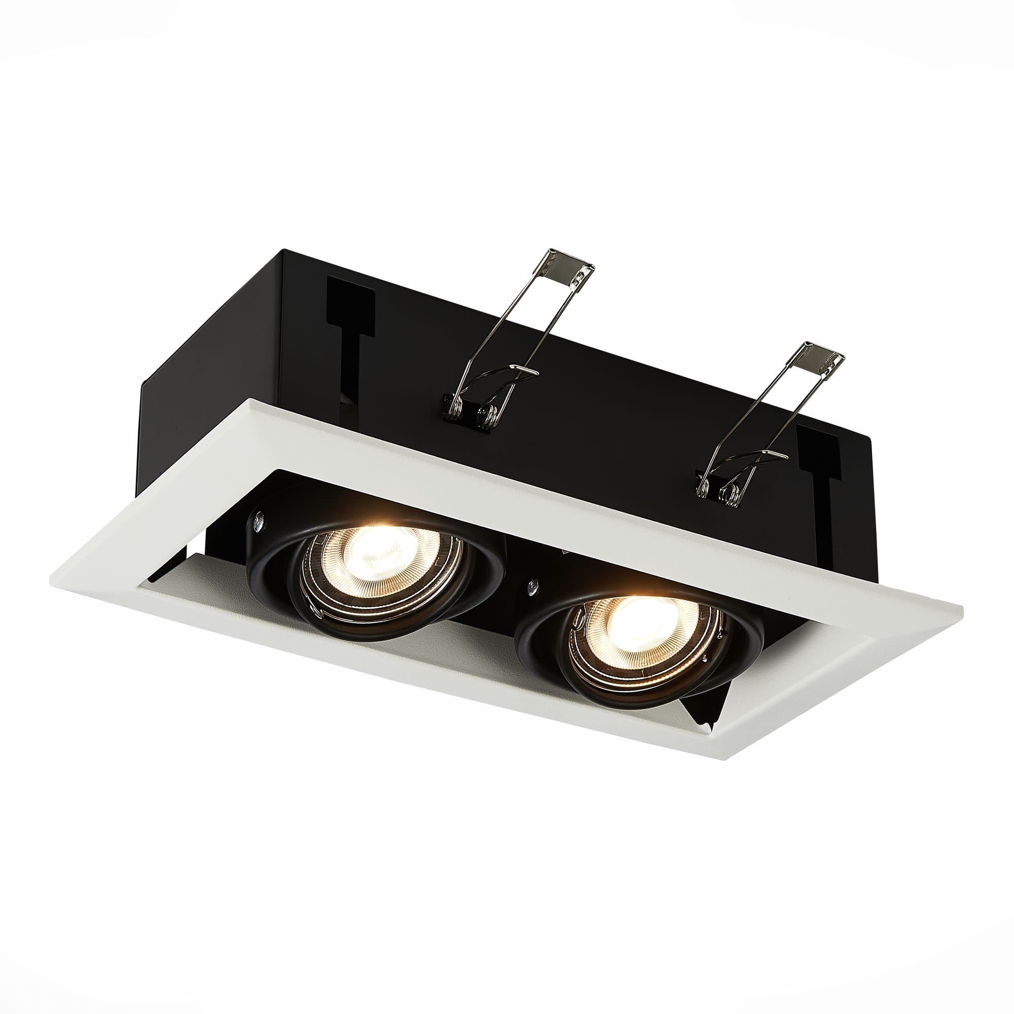 ST Luce ST250.548.02 Светильник встраиваемый Черный GU10 2*50W L245xW126xH70 220V Без ламп