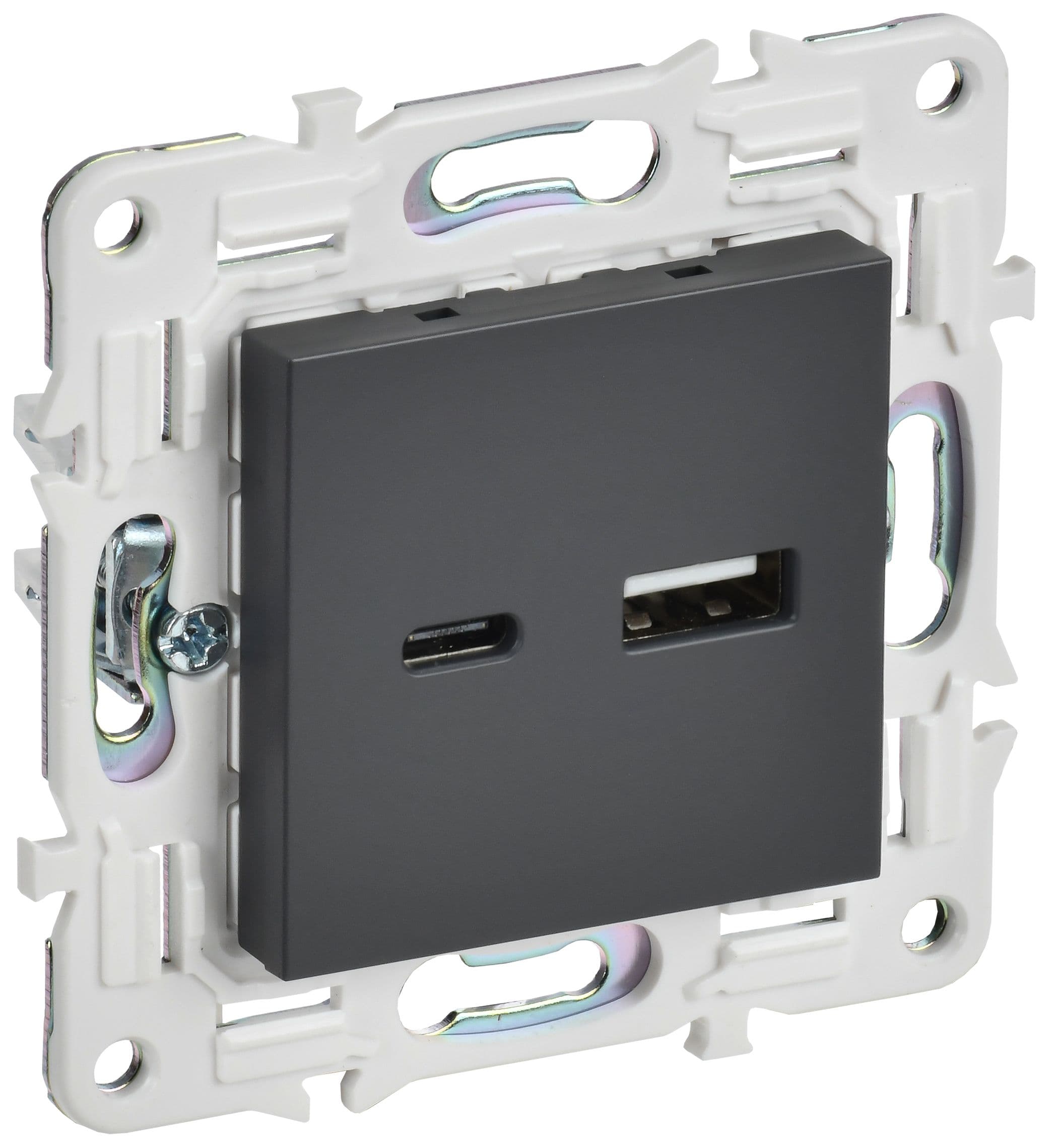 IEK SKANDY Титан Розетка USB A+C 3,1А SK-R14T