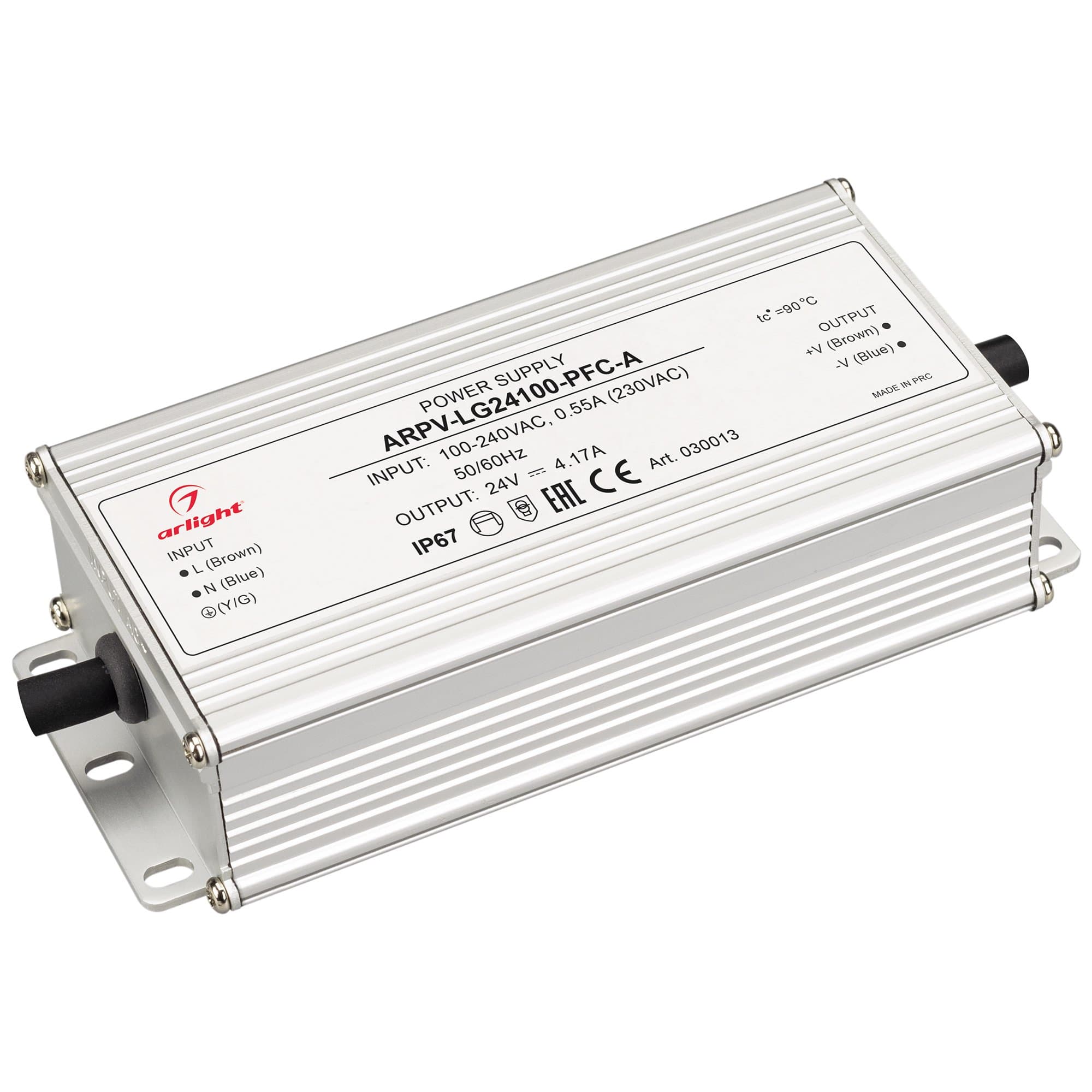 Arlight Блок питания ARPV-LG24100-PFC-A (24V, 4.17A, 100W) (IP67 Металл, 5 лет) 030013 — миниатюра 1