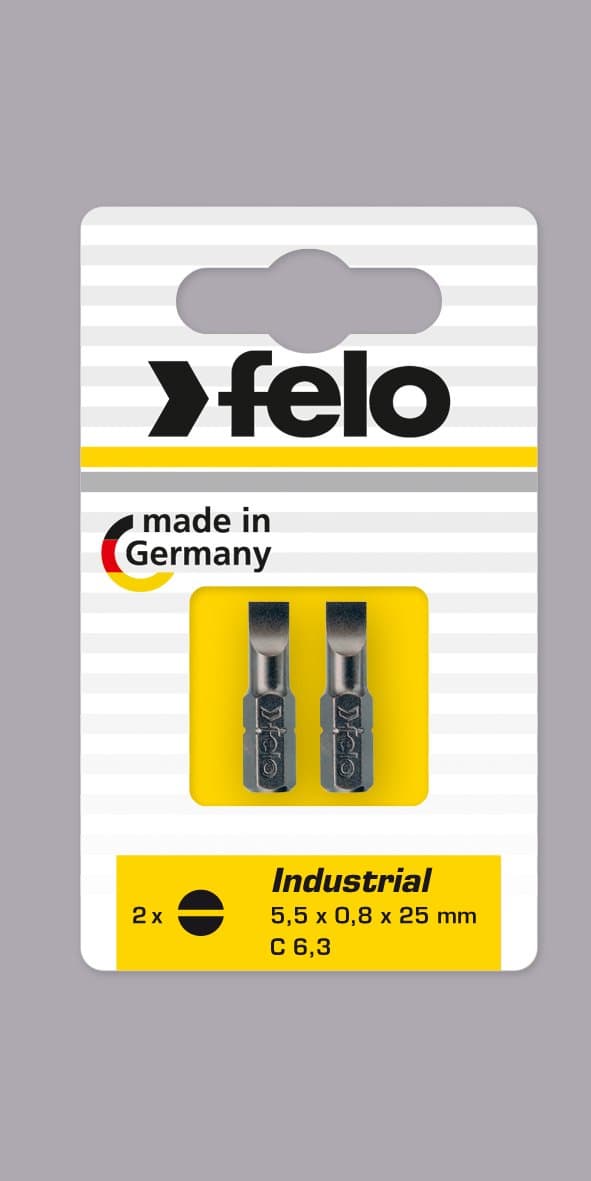 Felo Бита Плоская шлицевая 3,5X0,6X25, серия Industrial, 2шт в блистере 02031036 — миниатюра 1