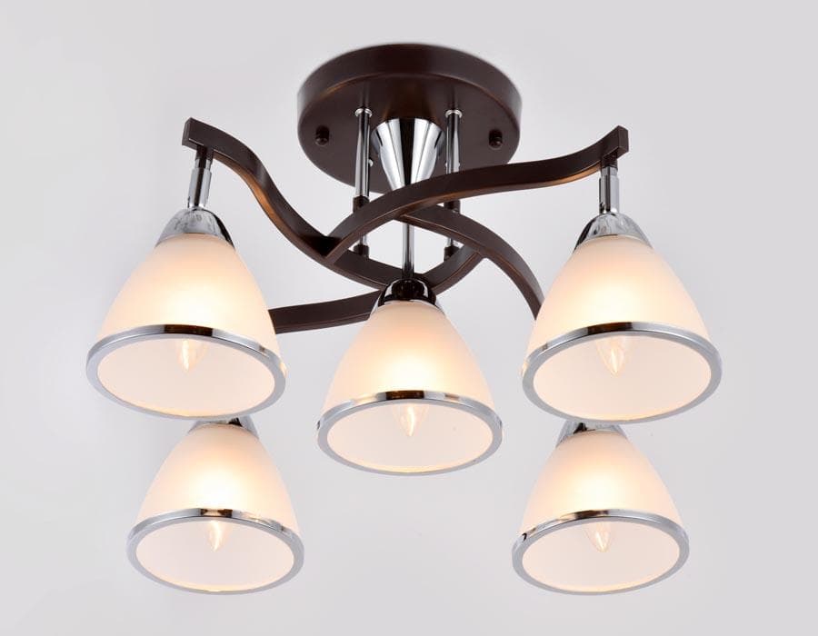 Ambrella Подвесная люстра TR3113/5 DCF/CH темный кофе/хром E27 max 40W 565*565*320 — миниатюра 4