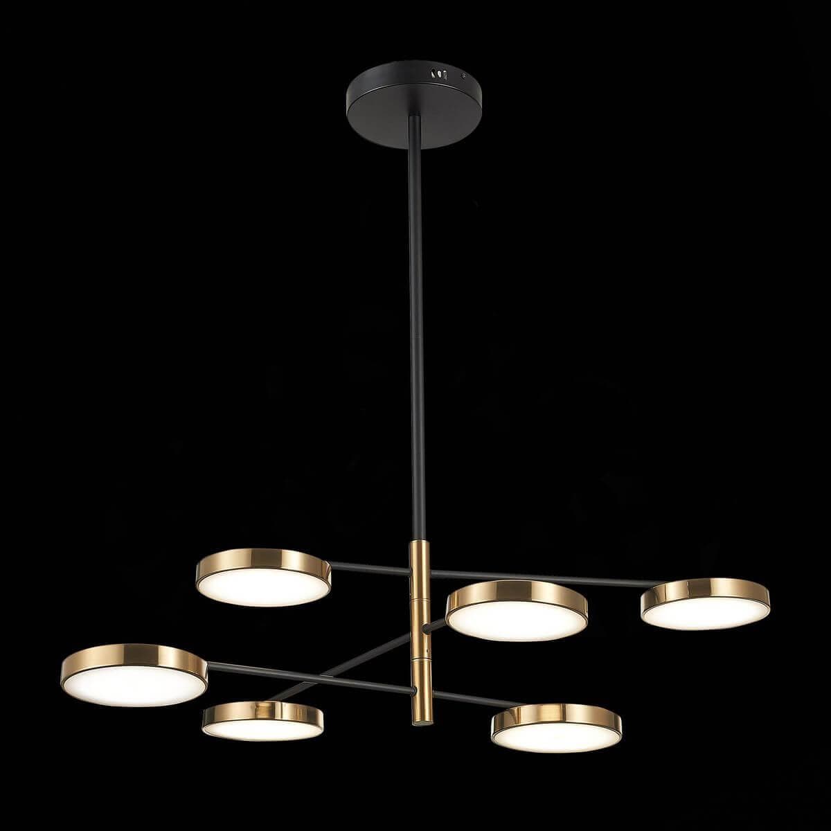 ST LUCE SL1605.413.06 Светильник подвесной Черный/Латунь, белый LED 6*8W — миниатюра 3