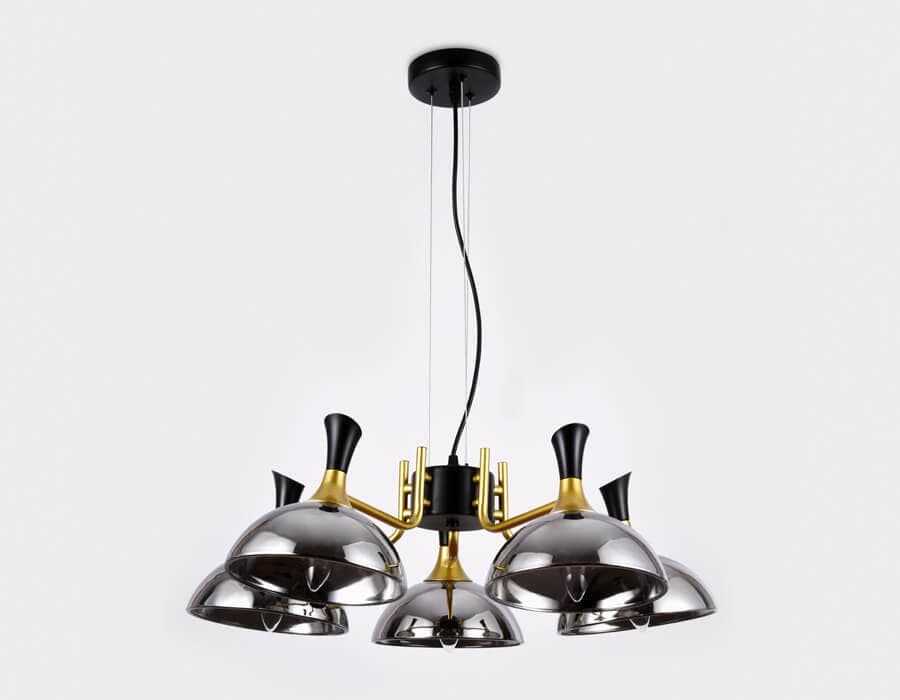 Ambrella Подвесная люстра TR9082/5 BK/GD/SM черный/золото/дымчатый E27/5 max 40W D750*750 — миниатюра 3