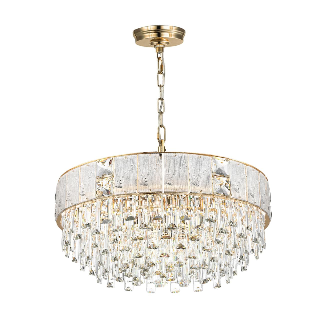 Odeon Light 5070/12 HALL (В 2-Х КОРОБКАХ) ODL24 499 золото/прозрачный/матовый/металл/хрусталь/стекло Люстра E14 12*40W FIESTA