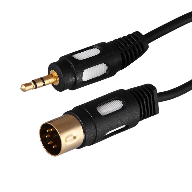 Шнур DIN 5PIN шт - 3.5мм Stereo шт 1.5М (GOLD) Rexant 17-2502 — миниатюра 1