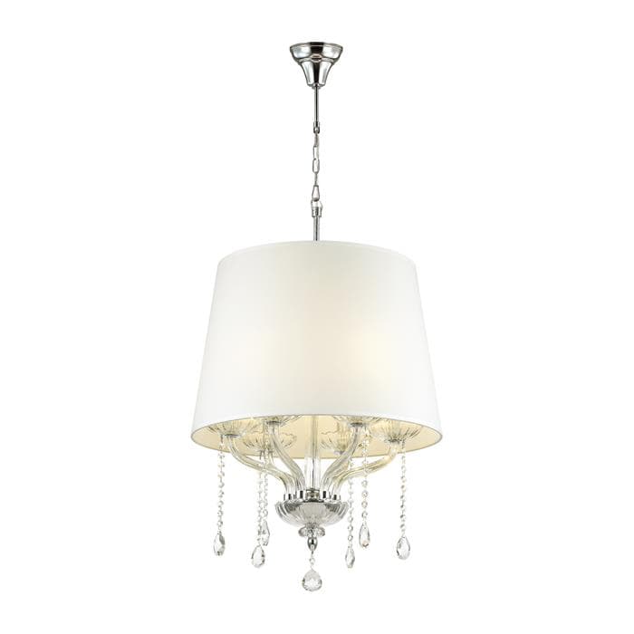 Odeon Light 4195/6 ODL19 514 хром/хрусталь/белый Люстра E14 6*40W TEONA