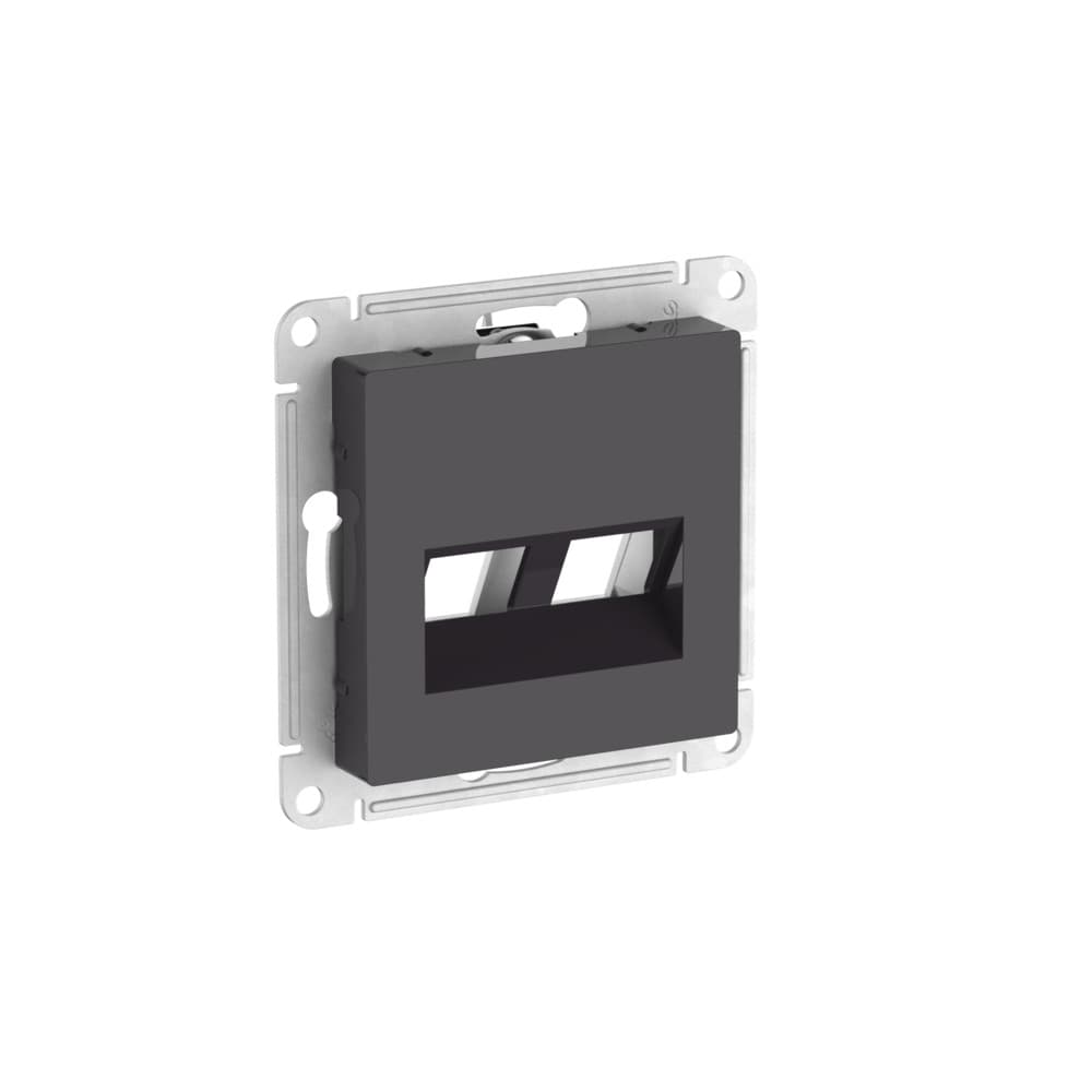 Systeme Electric AtlasDesign Базальт Накладка двойная для информационных функций типа Keystone — миниатюра 1