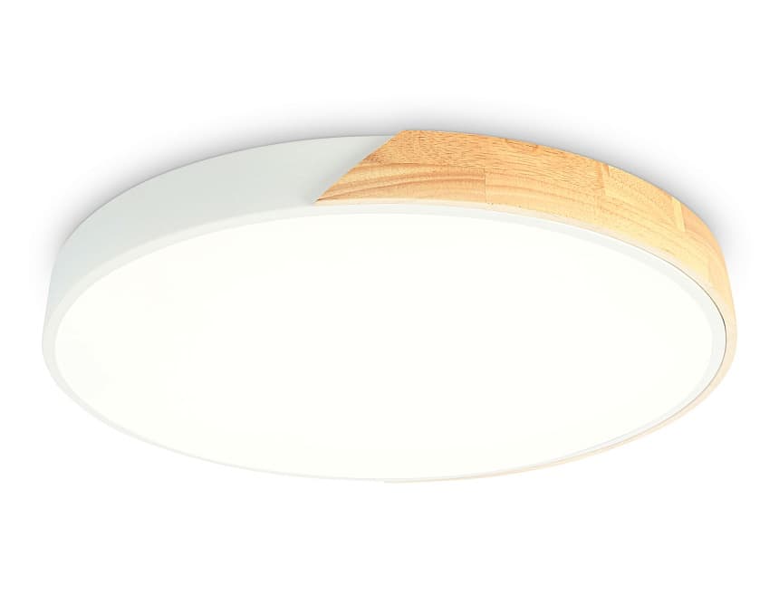 Ambrella Потолочный светодиодный светильник FZ1300 WH/LW белый/светлое дерево 36W 5000K D400*50 (без ПДУ)