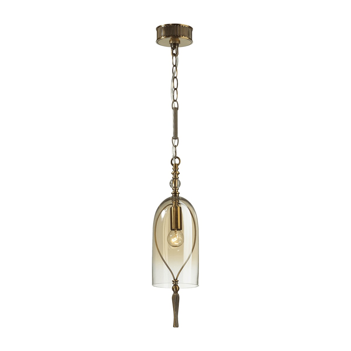 Odeon Light 4892/1 NEO ODL_EX22 27 бронзовы/коньячный/стекло Подвес E14 1*40W BELL — миниатюра 2