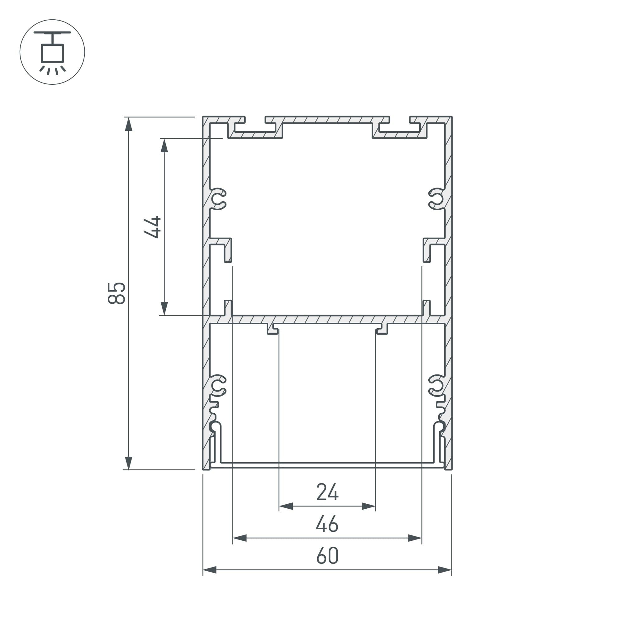 Arlight Профиль ARH-LINE-6085-3000 BLACK ( Алюминий) 036138 — миниатюра 2