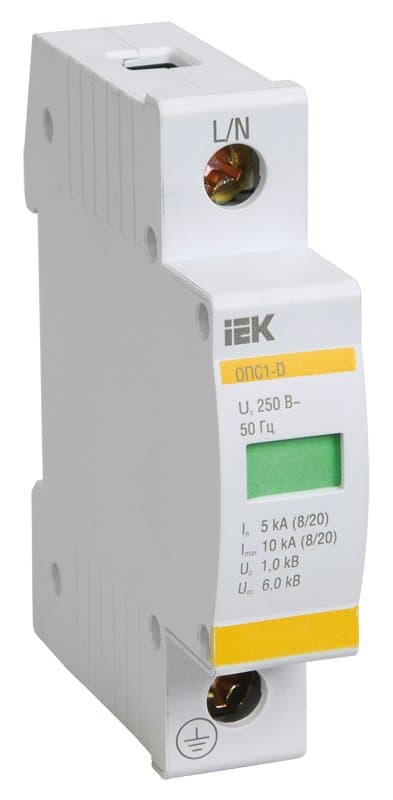 IEK KARAT Ограничитель имп. перенапр. ОПС1-C 1Р In=20kA Un=400B Im=40kA