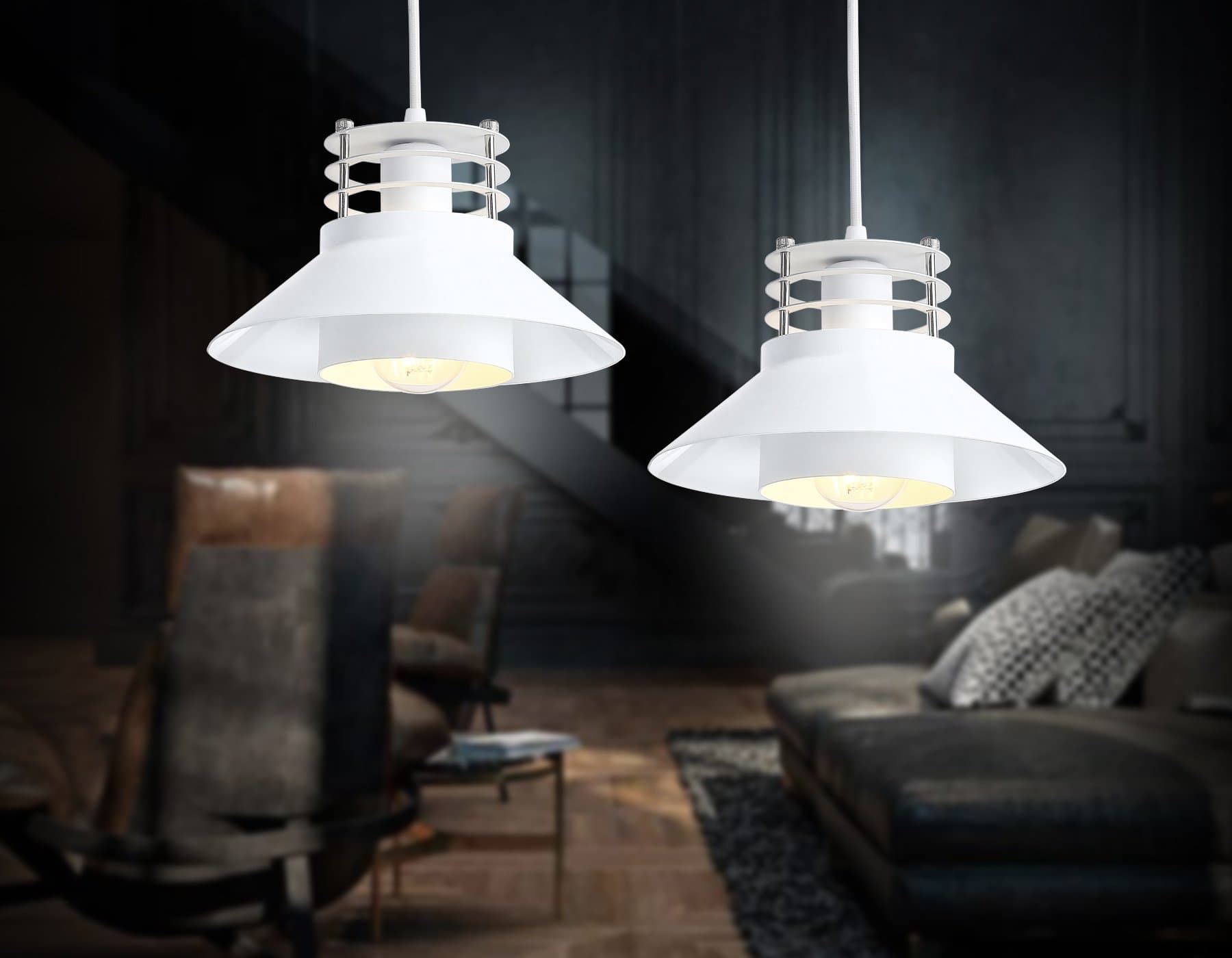 Ambrella Подвесной светильник в стиле лофт TR8171 WH белый E27 max 40W D203*194 — миниатюра 3