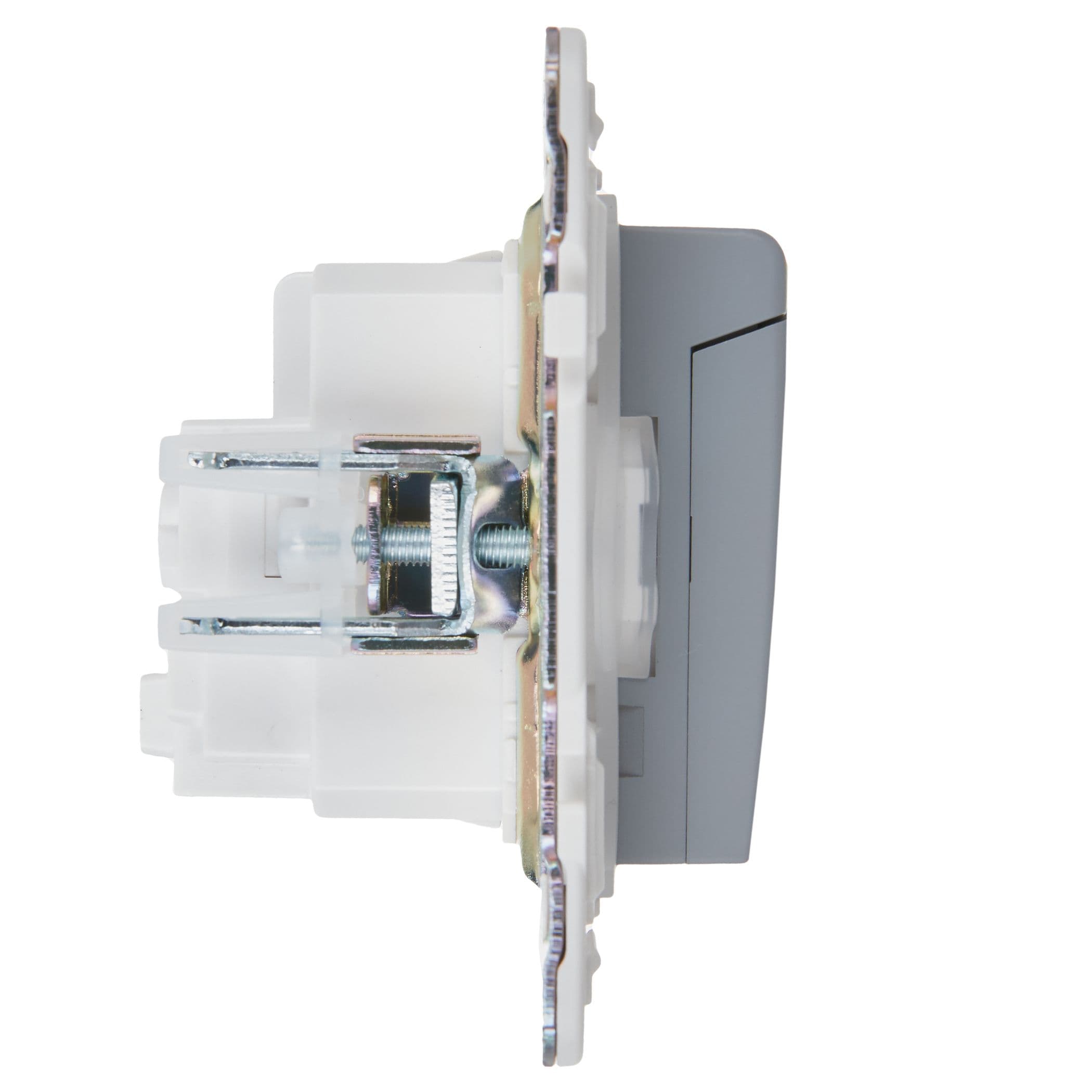 IEK SKANDY Серый Розетка с/з с защитными шторками и крышкой 16А IP44 SK-R11Gr — миниатюра 4