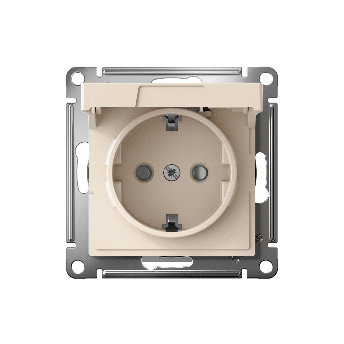 Systeme Electric AtlasDesign Бежевый Розетка с заземл. со шторк. с крышкой, 16А,IP20,мех., быстрозажим. клем. — миниатюра 5