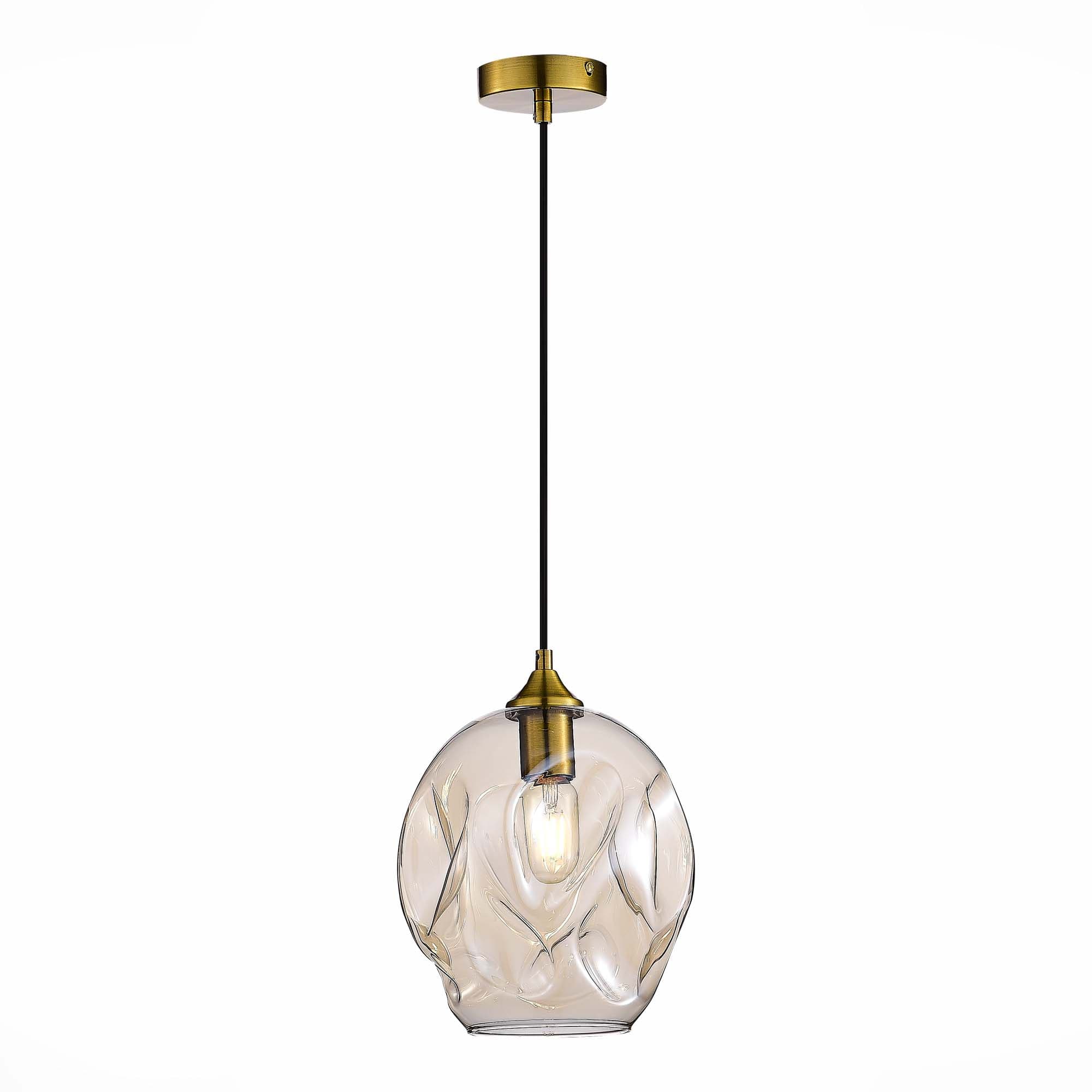 ST LUCE SL1188.313.01 Подвес Латунь/Коньячный E27 1*60W