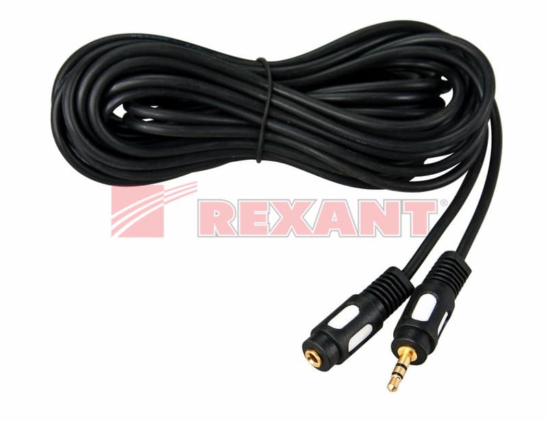 Шнур 3.5 Stereo шт - 3.5 Stereo гн 7М (GOLD) Rexant 17-4017 — миниатюра 2