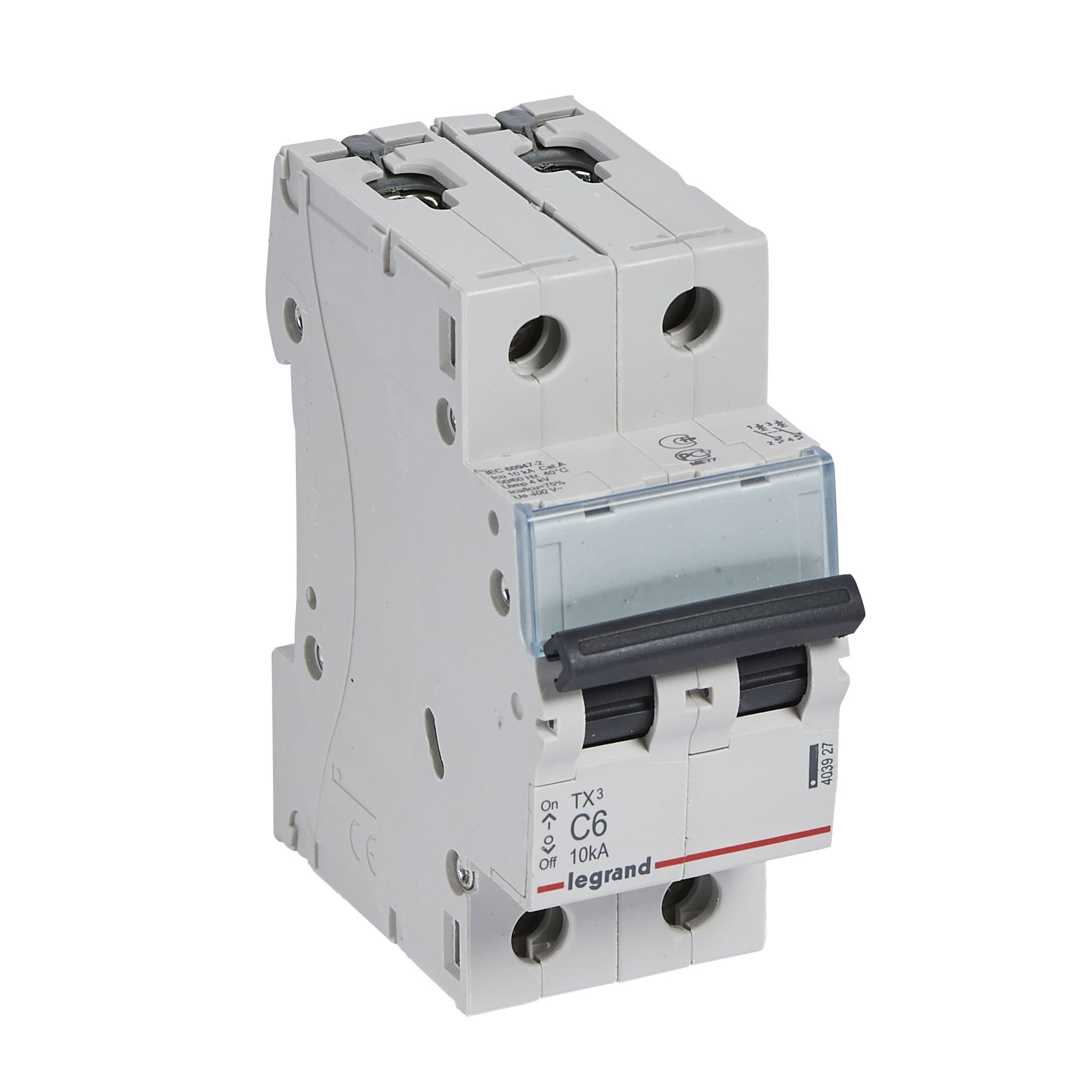 Legrand TX3 Автоматический выключатель 2P 6A (С) 6000/10kA 403927 — миниатюра 6