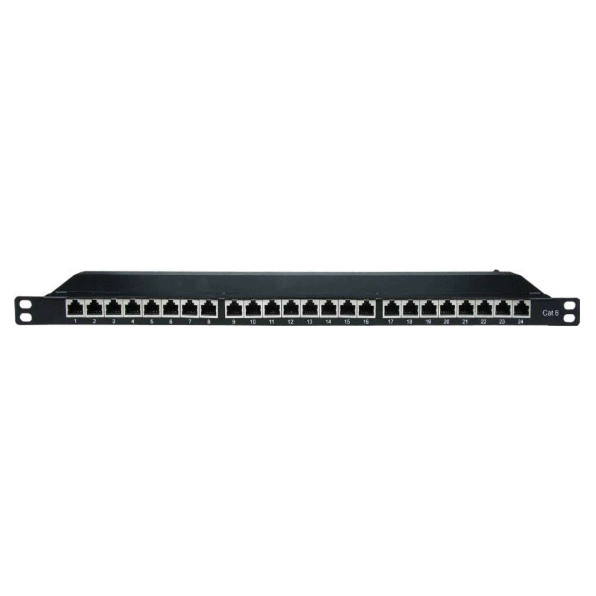 DKC Патч-панель 19", 0.5 U,CAT6, 24 порта RJ45, экранированная