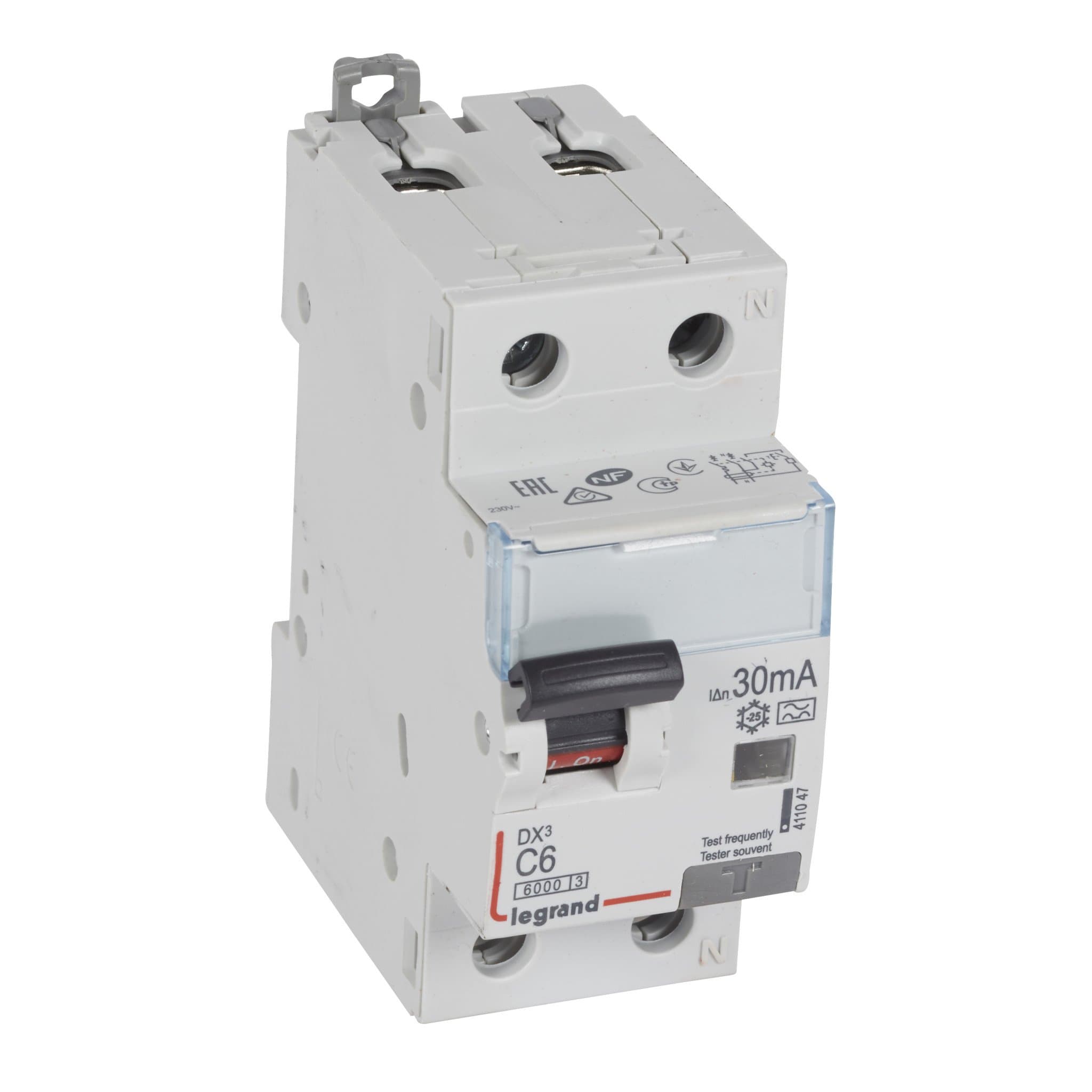 Legrand DX3 Автоматический выключатель дифференциального тока 1P+N 6А (С) 30MA-A 411047