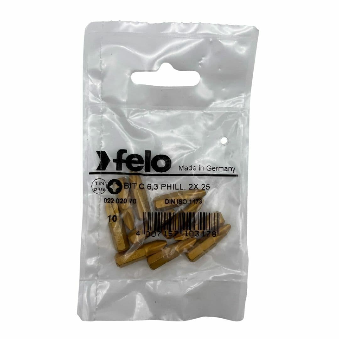 Felo Бита крестовая серия TiN PH 2X25, 10 шт 02202070 — миниатюра 2