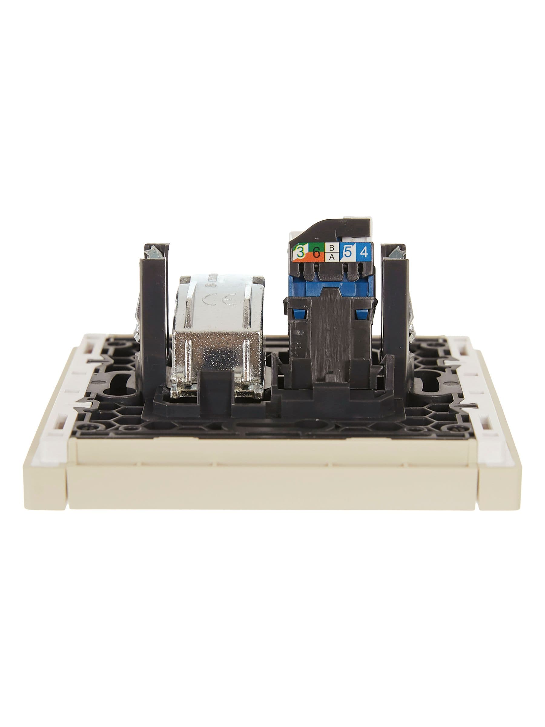 IEK FORTE&PIANO Ваниль Розетка двойная TV+RJ45 кат.6 FP437 — миниатюра 5
