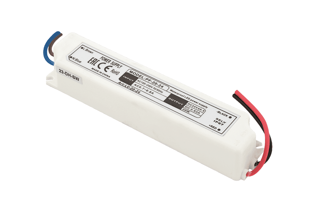 SWG Блок Питания для ленты IP 67 пластик 20 W, 24V LV-20-24