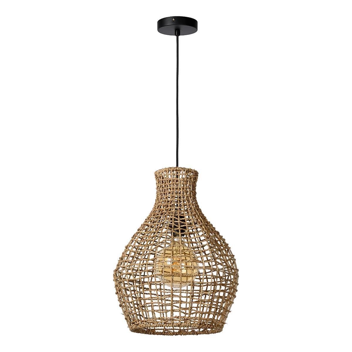 Lucide ALBAN Светильник подвесной Ø 35 cm 1xE27 Light wood 03438/35/72 — миниатюра 1