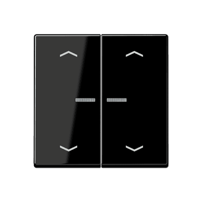 JUNG Клавиша для KNX кнопки, 2 группы, с окошком, символы стрелки дюропласт черный A102KO5PSW