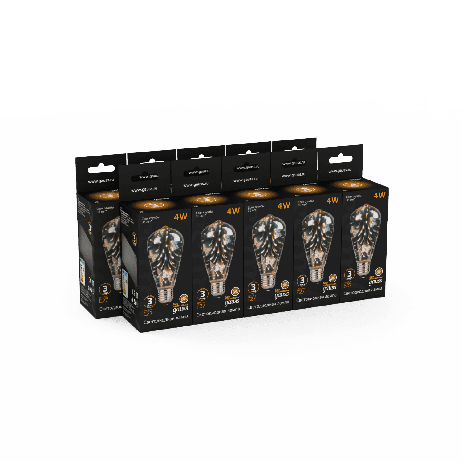 Gauss Лампа Filament ST64 4W Е27 Butterfly-3D LED 147802404 — миниатюра 5