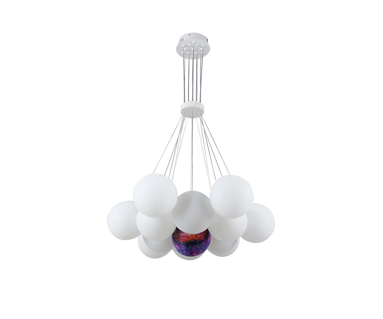 Kink Light 08475-13,01 Подвес Алди белый d65 h130 E27 13*5W (в комплекте 13 белых и 1 цветной плафон)