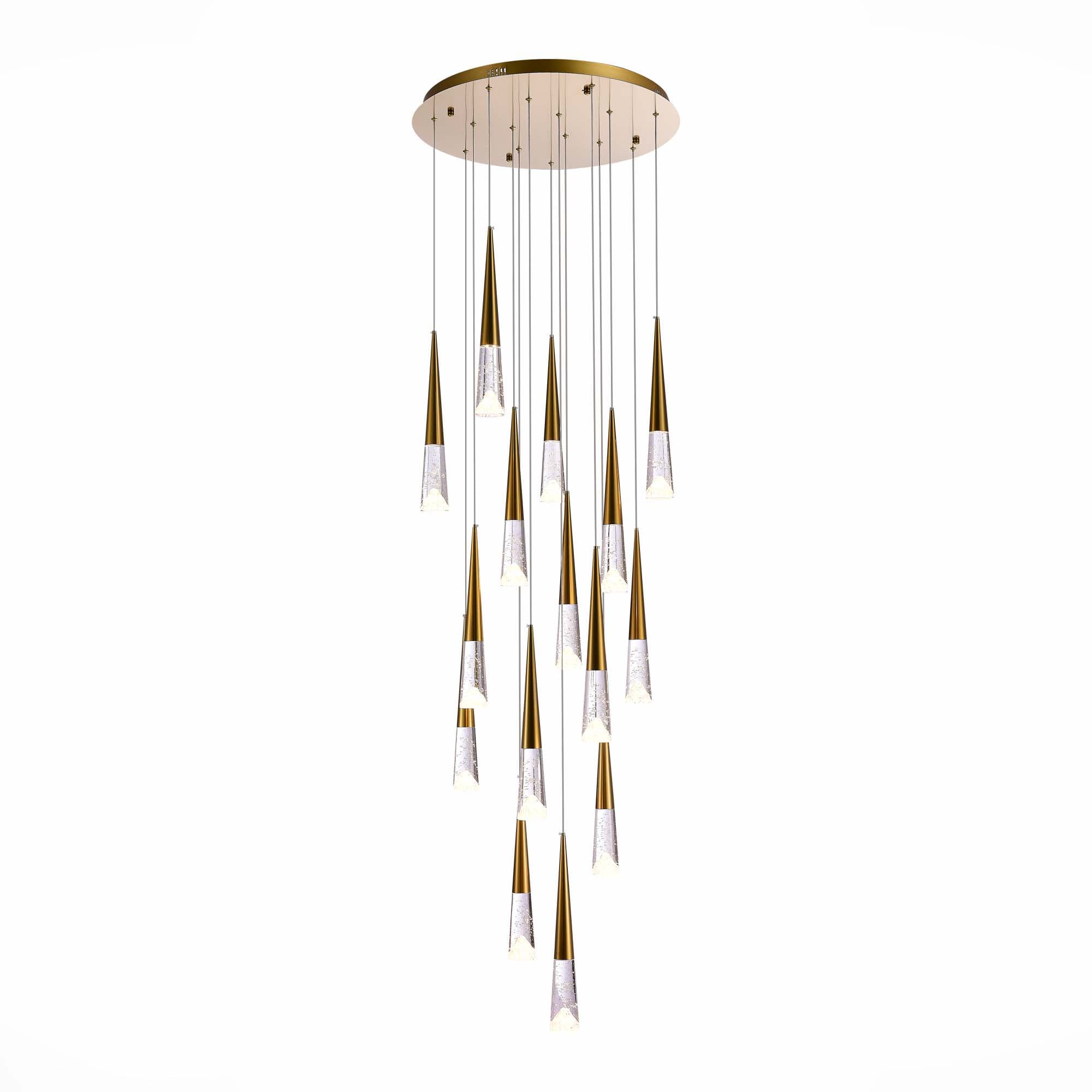 ST LUCE SL6111.203.15 Люстра подвесная Золотистый/Прозрачный LED 15*3W 3000K