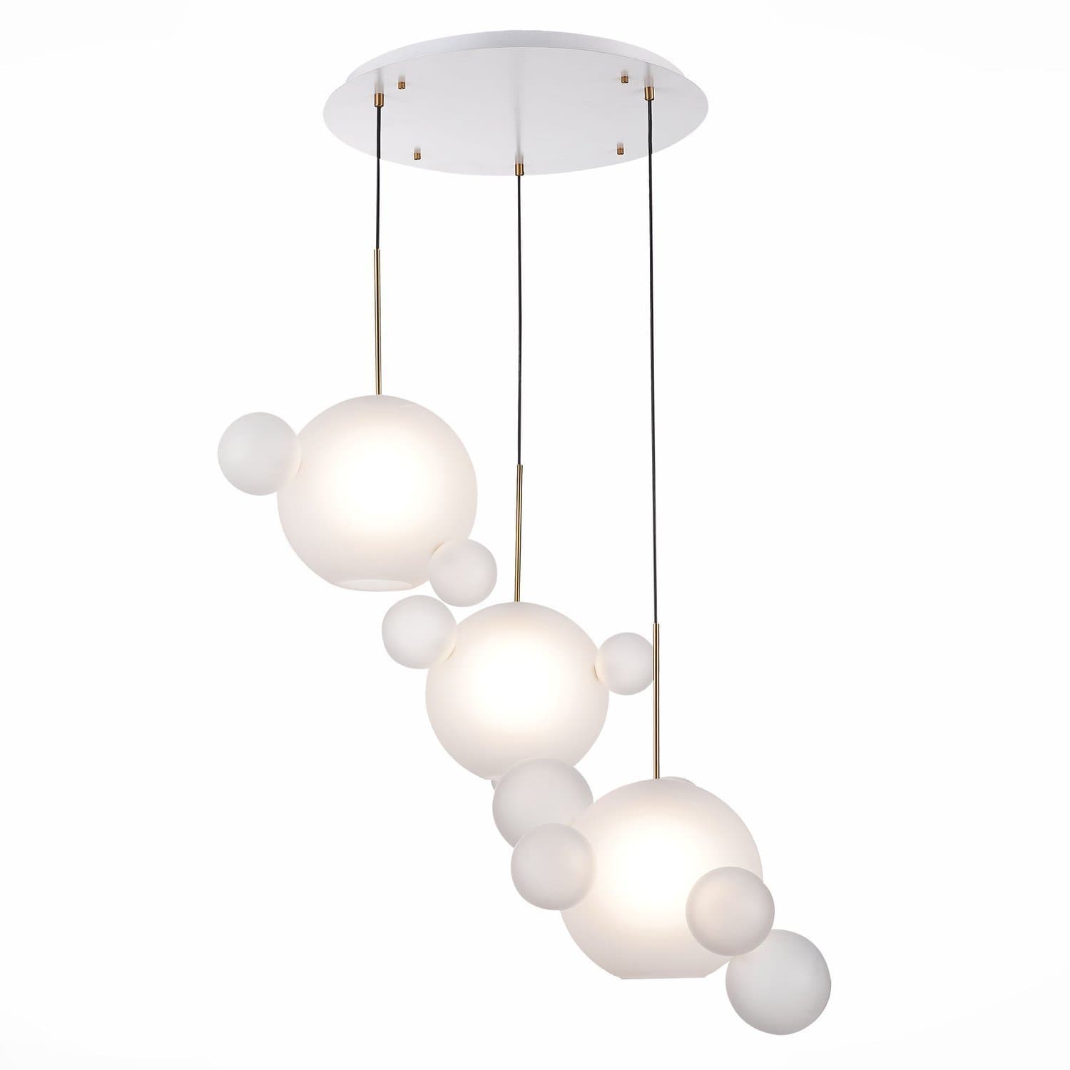 ST Luce SL1133.503.03 Светильник подвесной Белый,Латунь/Белый E27 3*60W (из 4-х коробок)
