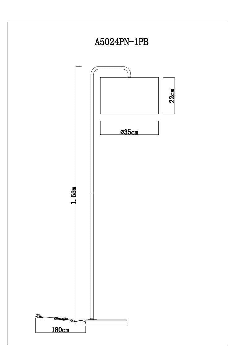 Arte Lamp A5024PN-1PB Торшеры с одним плафоном — миниатюра 4