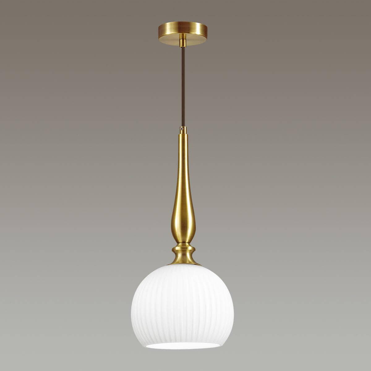 Odeon Light 4767/1 ODL21 белый/бронзовый Подвес E27 60W RUNGA — миниатюра 3
