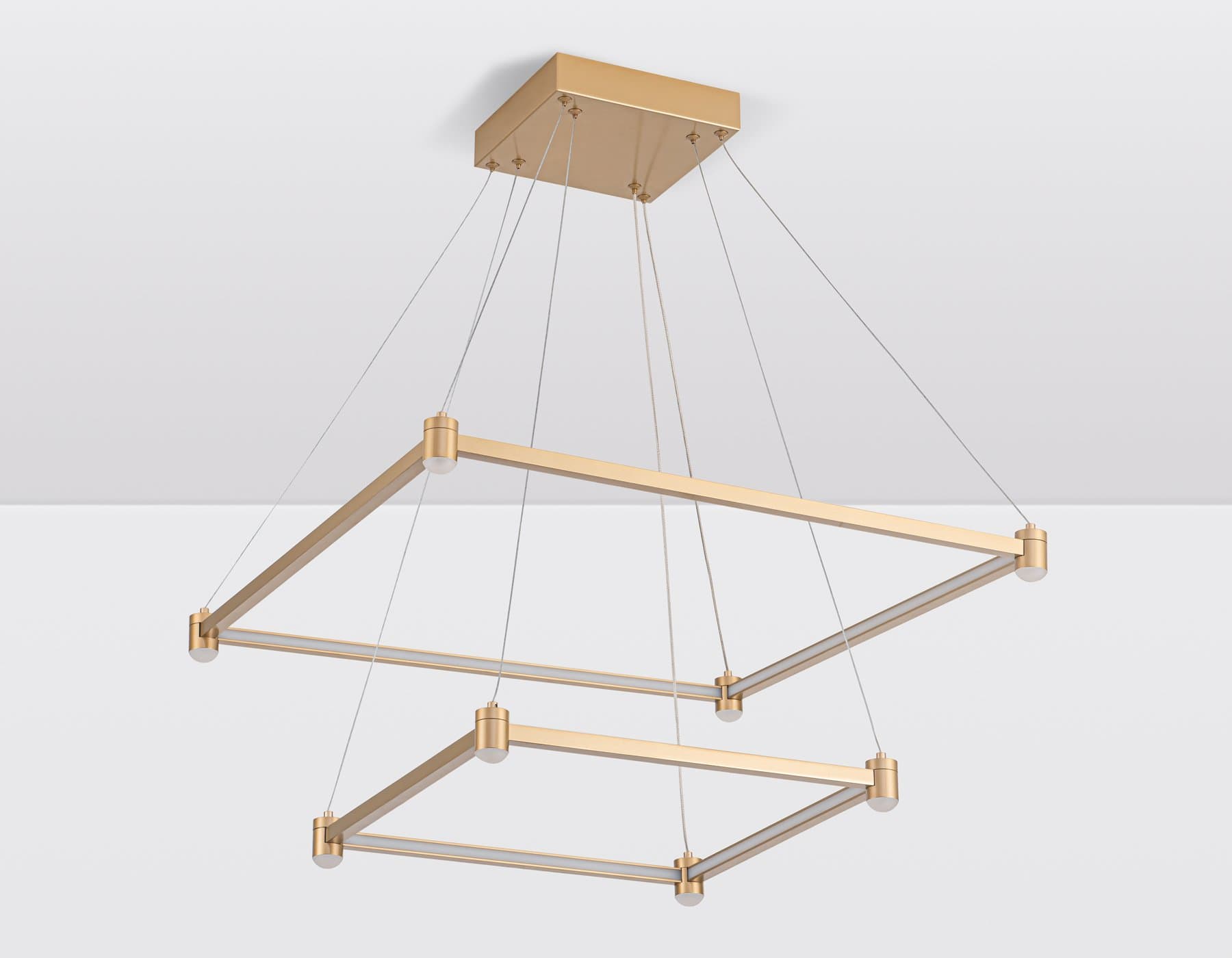 Ambrella Светильник подвесной светодиодный FL5599/2+8 GD золотой 60W 3000K/4200K/6400K 600*600*1300 (без ПДУ) — миниатюра 6