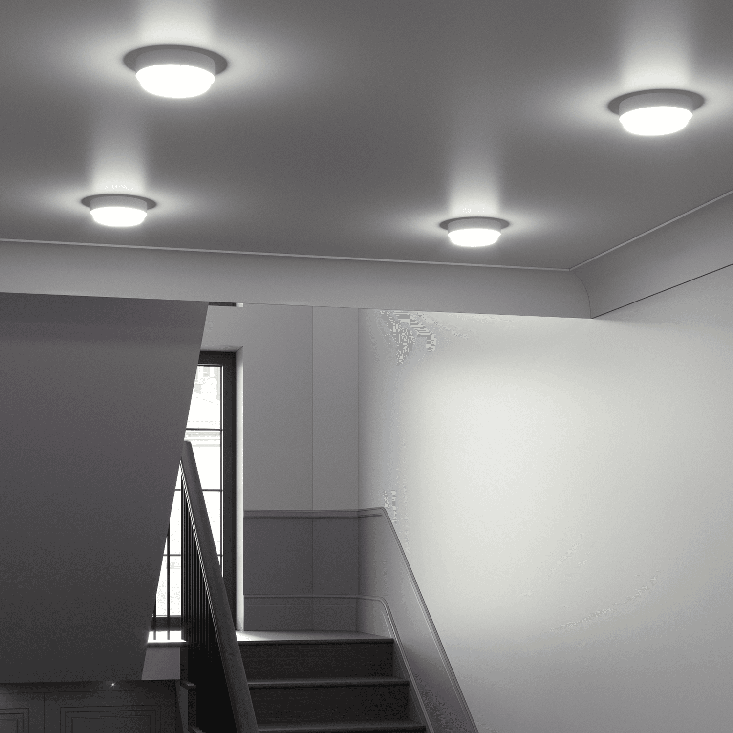 Gauss Светильник ЖКХ HALL круг 15W 1200lm 6500K 200-240V IP40 D155*33мм белый LED 193411315 — миниатюра 2