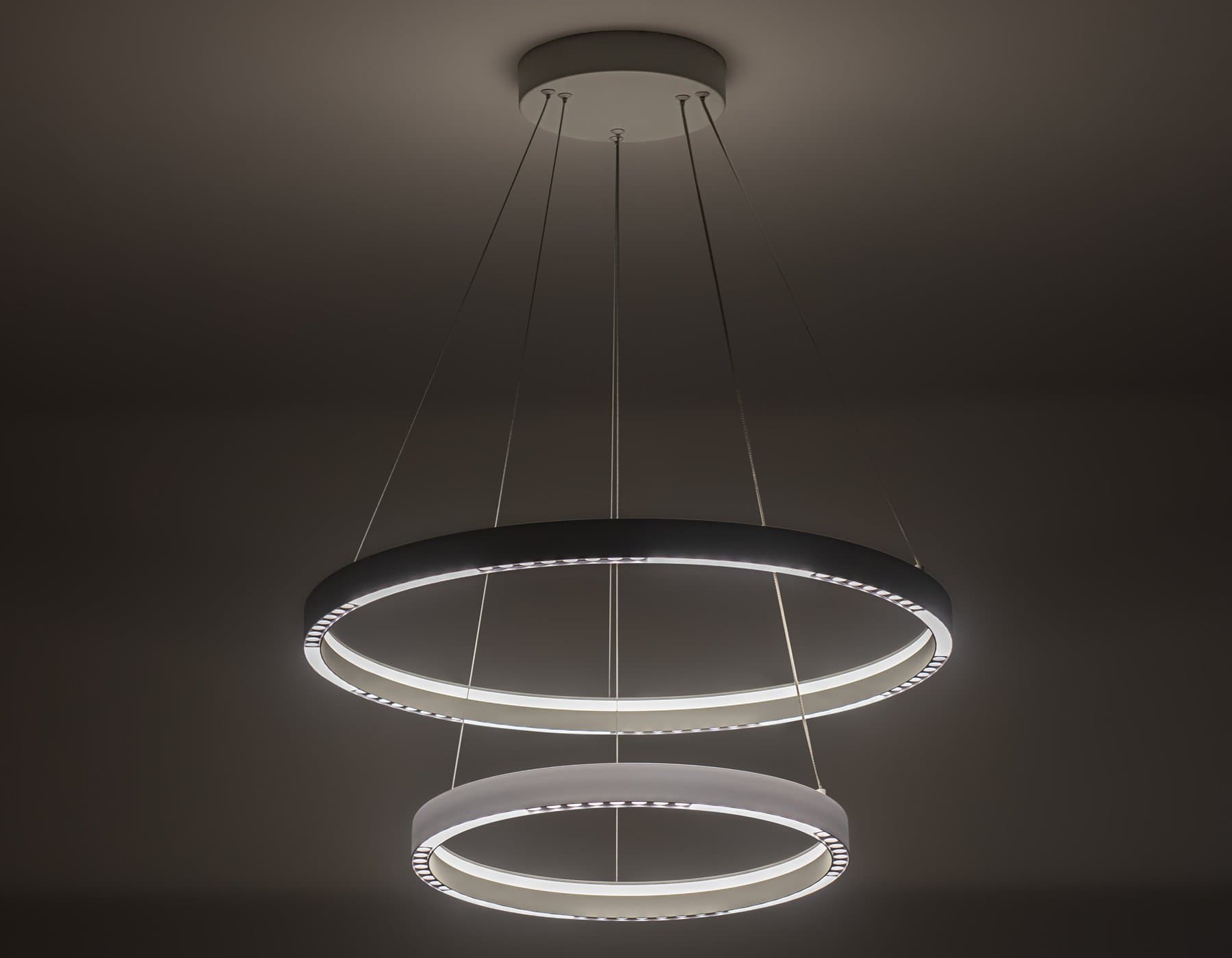 Ambrella Светильник подвесной светодиодный FL5862/2 WH белый 45W 3000K/4200K/6400K D600/400*830 (без ПДУ) — миниатюра 3