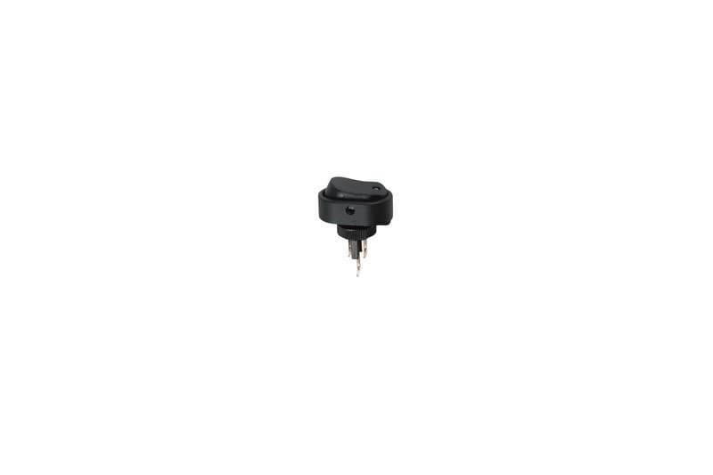 Выключатель клавишный 12V 20А (3с) ON-OFF черный ОВАЛ с желтой LED подсветкой Rexant 36-2672