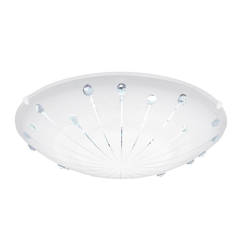 Eglo Светильник LED настенно-потолочный MARGITTA 1, 11W(LED), Ø315, сталь, белый/стекло гранилли бел., хруст., прозрач. 96113