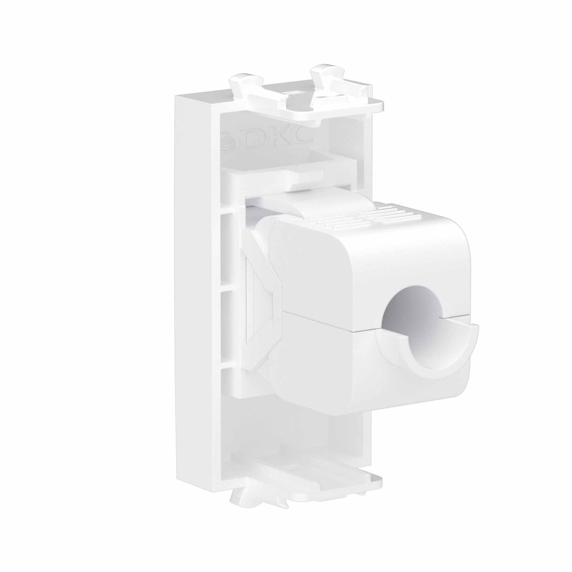 DKC Компьютерная розетка RJ-45 без шторки модульная, кат.6, "Avanti", "Белое облако", 1 модуль — миниатюра 3