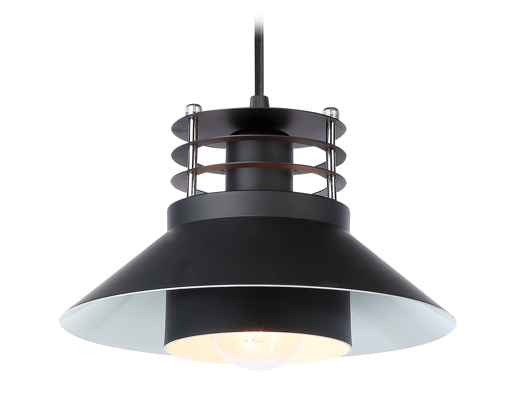 Ambrella Подвесной светильник в стиле лофт TR8172 BK черный E27 max 40W D203*940 — миниатюра 1