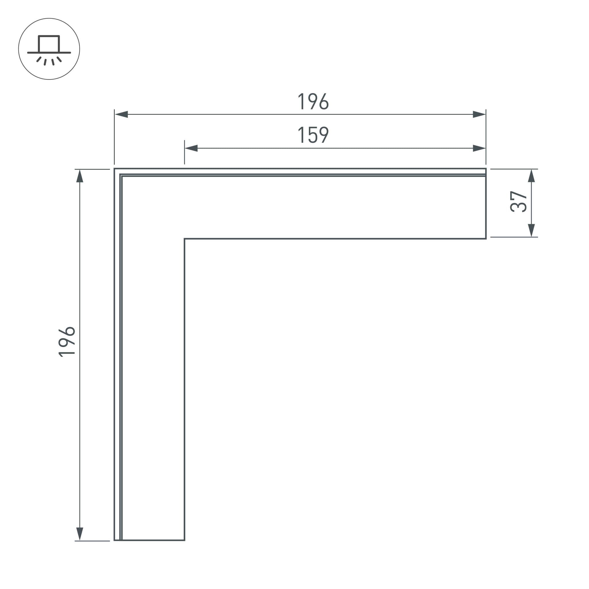 Arlight Угол SL-LINIA32-FANTOM внешний (Металл) 030096 — миниатюра 3