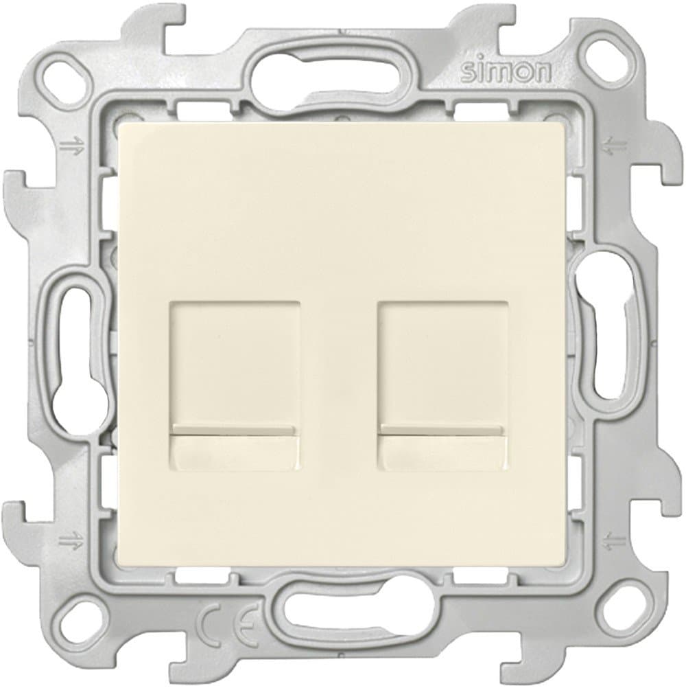 Simon 24 Слоновая кость Розетка 2хRJ45 кат. 5е UTP 2450593-031 — миниатюра 2