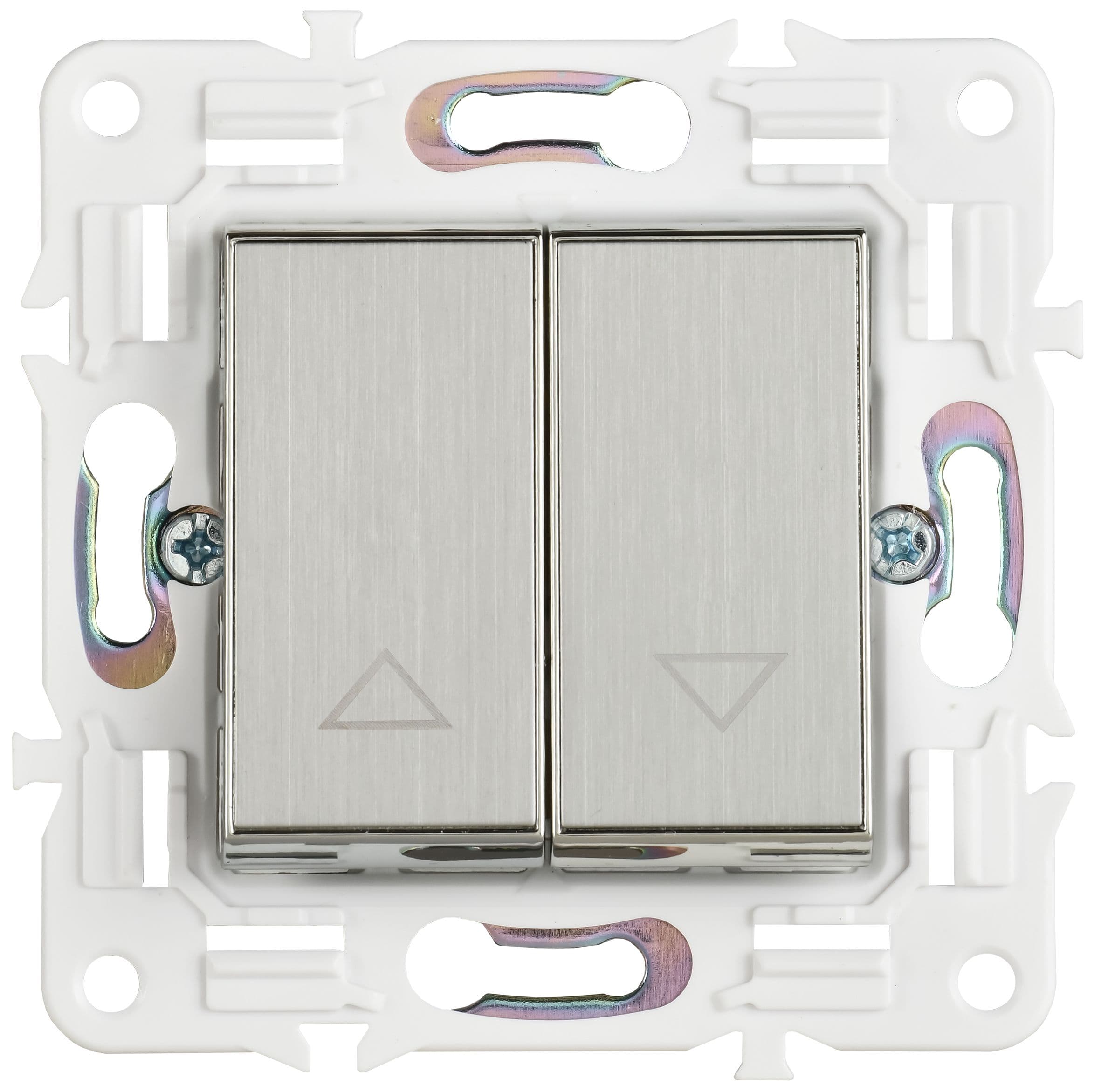 IEK SKANDY Никель Выключатель жалюзи 10А SK-V12N — миниатюра 2
