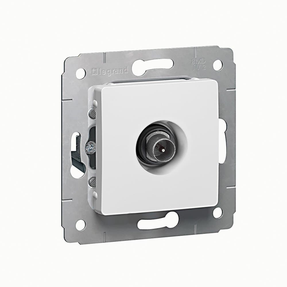Legrand Cariva Бел Розетка TV оконечная 10 дБ, 4-2150 МГц 773679 — миниатюра 1
