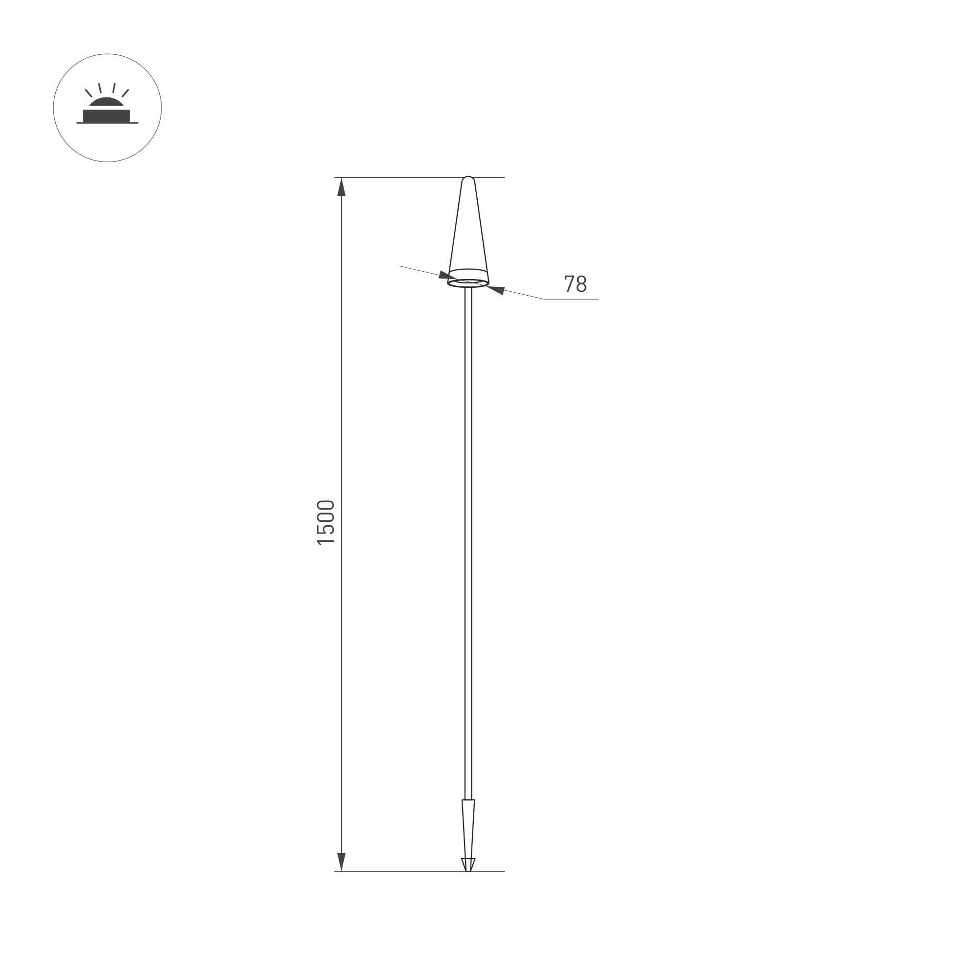 Arlight Светильник LGD-CONO-BOLL-H1500-7W Warm3000 (DG, 36 deg, 230V) (IP65 Металл, 3 года) 037521 — миниатюра 2