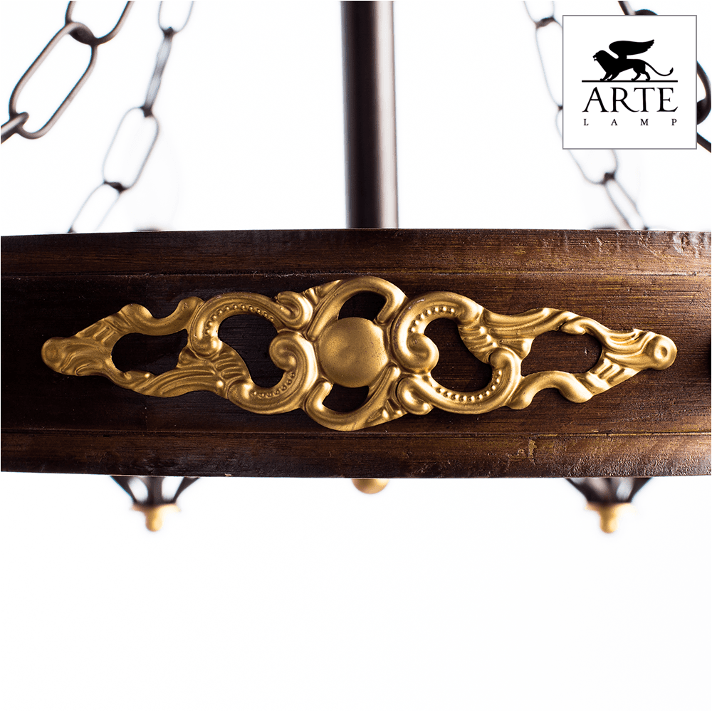 Arte Lamp Cartwheel Коричневая Люстра 60W E14 A4550LM-8CK — миниатюра 3