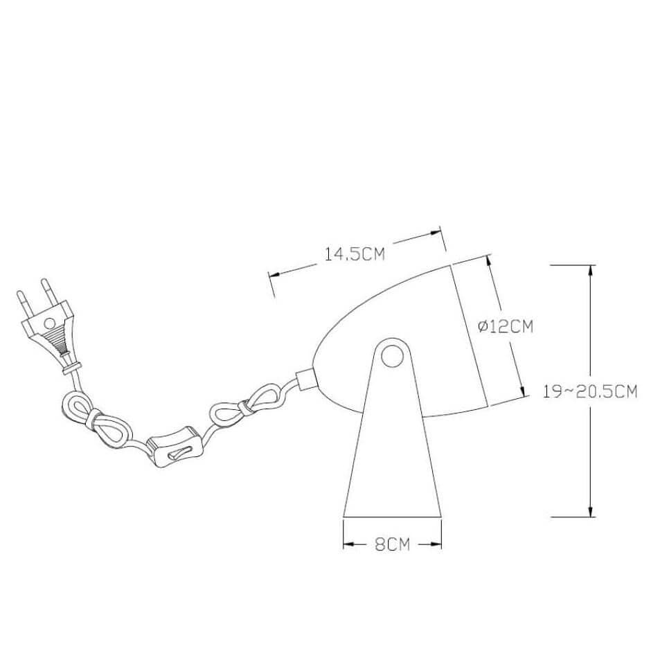 Lucide CHAGO Серый Настольная лампа 45564/01/36 — миниатюра 4