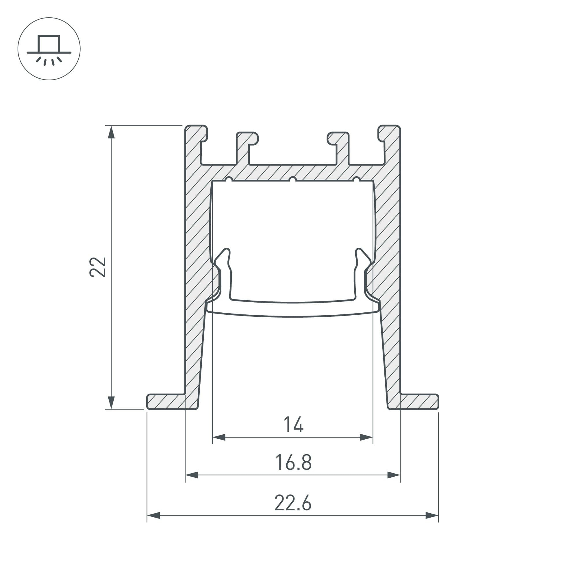 Arlight Профиль SL-COMFORT-2322-F-2000 ANOD BLACK (Алюминий) 031771 — миниатюра 2