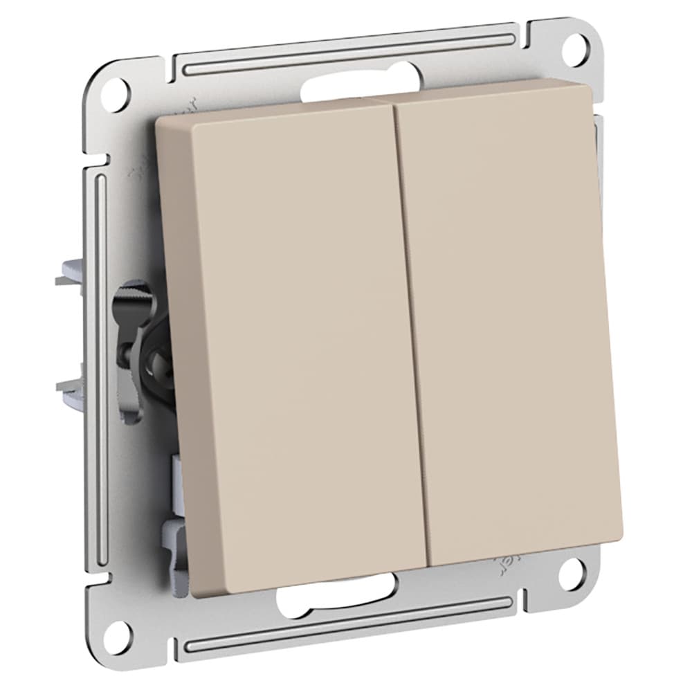 Systeme Electric AtlasDesign Песочный Переключатель 2-клавишный, сх.6/2, 10АХ, механизм